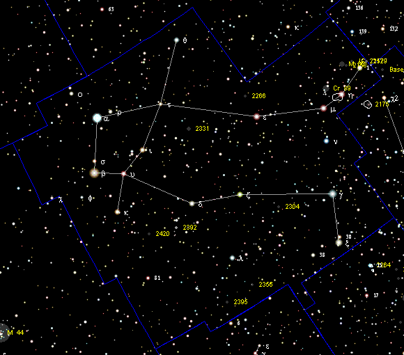 mapa s�hvezdia Bl�encov